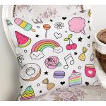 - Print - Realhomes Bebek Temalı Sevimli Motifler Dijital Baskılı Özel Tasarım Modern Yastık Kırlent Kılıfı Realhomes