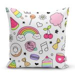 - Print - Realhomes Bebek Temalı Sevimli Motifler Dijital Baskılı Özel Tasarım Modern Yastık Kırlent Kılıfı Realhomes