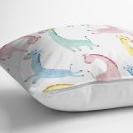 Renkli Zürafa Motifli Dijital Baskılı Özel Tasarım Modern Yastık Kırlent Kılıfı Realhomes