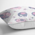 Pembe Fil Motifli Dijital Baskılı Özel Tasarım Modern Yastık Kırlent Kılıfı Realhomes