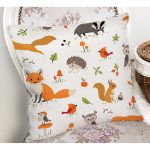 Orman Temalı Sevimli Hayvanlar Dijital Baskılı Özel Tasarım Modern Yastık Kırlent Kılıfı Realhomes