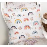 - Rh-K1204-1 - Realhomes Gökkuşağı Tasarımlı Dijital Baskılı Özel Tasarım Modern Yastık Kırlent Kılıfı Realhomes