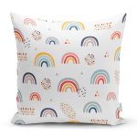 - Rh-K1204 - Realhomes Gökkuşağı Tasarımlı Dijital Baskılı Özel Tasarım Modern Yastık Kırlent Kılıfı Realhomes