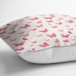 Kızıl Kelebek Motifli Dijital Baskılı Özel Tasarım Modern Yastık Kırlent Kılıfı Realhomes