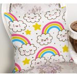 - Печать - Realhomes Gökkuşağı Motifli Dijital Baskılı Özel Tasarım Modern Yastık Kırlent Kılıfı Realhomes