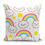 - Печать - Realhomes Gökkuşağı Motifli Dijital Baskılı Özel Tasarım Modern Yastık Kırlent Kılıfı Realhomes