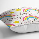 - Печать - Realhomes Gökkuşağı Motifli Dijital Baskılı Özel Tasarım Modern Yastık Kırlent Kılıfı Realhomes