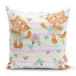 - Seamless pattern with dancing cats ballerinas. Vector. - Realhomes Dans Eden Kedi Desenli Dijital Baskılı Özel Tasarım Modern Yastık Kırlent Kılıfı Realhomes