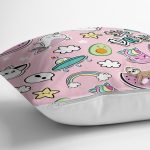 - Fashion patch badges with llama, cat unicorn, whale and sloth in - Realhomes Big Dreams Yazılı Bebek Temalı Dijital Baskılı Özel Tasarım Modern Yastık Kırlent Kılıfı Realhomes