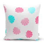 Rengarenk Deniz Kabukları Çizimli Dijital Baskılı Özel Tasarım Modern Yastık Kırlent Kılıfı Realhomes