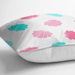 Rengarenk Deniz Kabukları Çizimli Dijital Baskılı Özel Tasarım Modern Yastık Kırlent Kılıfı Realhomes