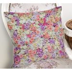 - Rh-K122-1 - Realhomes Rengarenk Gül Ve Çiçek Desenli Dijital Baskılı Dekoratif Modern Yastık Kırlent Kılıfı Realhomes