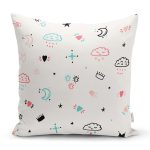 Bulut Ve Ay Temalı Dijital Baskılı Özel Tasarım Modern Yastık Kırlent Kılıfı Realhomes