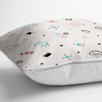 Bulut Ve Ay Temalı Dijital Baskılı Özel Tasarım Modern Yastık Kırlent Kılıfı Realhomes