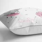 - Печать - Realhomes Balonlu Kız Motifli Dijital Baskılı Özel Tasarım Modern Yastık Kırlent Kılıfı Realhomes