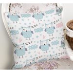 Uyuyan Baykuş Motifli Dijital Baskılı Özel Tasarım Modern Yastık Kırlent Kılıfı Realhomes