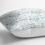 Uyuyan Baykuş Motifli Dijital Baskılı Özel Tasarım Modern Yastık Kırlent Kılıfı Realhomes