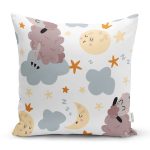 - Print - Realhomes Uyku Temalı Koyunlar Dijital Baskılı Özel Tasarım Modern Yastık Kırlent Kılıfı Realhomes