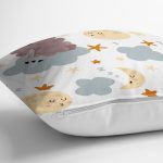 - Print - Realhomes Uyku Temalı Koyunlar Dijital Baskılı Özel Tasarım Modern Yastık Kırlent Kılıfı Realhomes