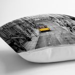 Şehir Tramvay Desenli Dijital Baskılı Dekoratif Modern Yastık Kırlent Kılıfı Realhomes