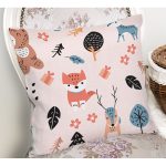 - Print - Realhomes Orman Hayvanları Motifli Dijital Baskılı Özel Tasarım Modern Yastık Kırlent Kılıfı Realhomes