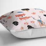 - Print - Realhomes Orman Hayvanları Motifli Dijital Baskılı Özel Tasarım Modern Yastık Kırlent Kılıfı Realhomes