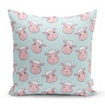 Sevimli Koyun Desenli Dijital Baskılı Özel Tasarım Modern Yastık Kırlent Kılıfı Realhomes