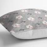 Sevimli Atkılı Ayıcık Desenli Dijital Baskılı Özel Tasarım Modern Yastık Kırlent Kılıfı Realhomes