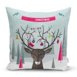 Yılbaşı Temalı Dijital Baskılı Dekoratif Modern Yastık Kırlent Kılıfı Realhomes