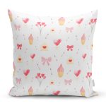 - Rh-K1241 - Realhomes Kalp Motifli Dijital Baskılı Özel Tasarım Modern Yastık Kırlent Kılıfı Realhomes