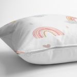 - Rh-K1247-2 - Realhomes  Gökkuşağı Tasarımlı Dijital Baskılı Özel Tasarım Modern Yastık Kırlent Kılıfı Realhomes