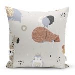 - Печать - Realhomes Sevimli Orman Hayvanları Temalı Dijital Baskılı Özel Tasarım Modern Yastık Kırlent Kılıfı Realhomes