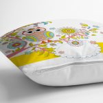 - Rh-K125-2 - Realhomes Baykuş Desenli Dijital Baskılı Dekoratif Modern Yastık Kırlent Kılıfı Realhomes