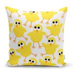 - seamless-presents2 - Realhomes Sarı Civciv Desenli Dijital Baskılı Özel Tasarım Modern Yastık Kırlent Kılıfı Realhomes
