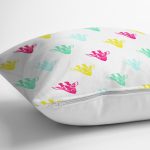 Renkli Zürafa Motifli Dijital Baskılı Özel Tasarım Modern Yastık Kırlent Kılıfı Realhomes