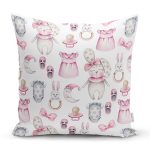 Sevimli Bebek Tavşan Motifli Dijital Baskılı Özel Tasarım Modern Yastık Kırlent Kılıfı Realhomes