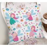 - Rh-K1257-1 - Realhomes  Peri Kızı Motifli Dijital Baskılı Özel Tasarım Modern Yastık Kırlent Kılıfı Realhomes