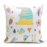 Sevimli Orman Ve Ayı Desenli Dijital Baskılı Özel Tasarım Modern Yastık Kırlent Kılıfı Realhomes