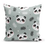 - Печать - Realhomes Şirin Panda Temalı Dijital Baskılı Özel Tasarım Modern Yastık Kırlent Kılıfı Realhomes