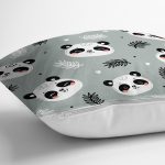 - Печать - Realhomes Şirin Panda Temalı Dijital Baskılı Özel Tasarım Modern Yastık Kırlent Kılıfı Realhomes