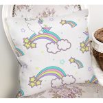 Gökkuşağı Ve Unicorn Desenli Dijital Baskılı Özel Tasarım Modern Yastık Kırlent Kılıfı Realhomes