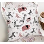 Sevimli Orman Hayvanları Motifli Dijital Baskılı Özel Tasarım Modern Yastık Kırlent Kılıfı Realhomes