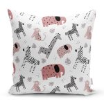 Sevimli Orman Hayvanları Motifli Dijital Baskılı Özel Tasarım Modern Yastık Kırlent Kılıfı Realhomes