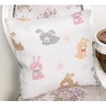 - 00Tempo - Realhomes Renkli Tavşanlar Temalı Dijital Baskılı Özel Tasarım Modern Yastık Kırlent Kılıfı Realhomes