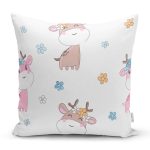 - Baby giraffe tribal with seamless pattern - Realhomes Sevimli Geyik Desenli Dijital Baskılı Özel Tasarım Modern Yastık Kırlent Kılıfı Realhomes