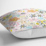 - Rh-K1287-2 - Realhomes Rengarenk Çiçek Desenli Dijital Baskılı Özel Tasarım Modern Yastık Kırlent Kılıfı Realhomes