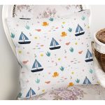 - Mobile - Realhomes Denizci Temalı Bebek Desenli Dijital Baskılı Özel Tasarım Modern Yastık Kırlent Kılıfı Realhomes