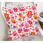 Pembe Fil Motifli Dijital Baskılı Özel Tasarım Modern Yastık Kırlent Kılıfı Realhomes