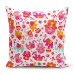 Pembe Fil Motifli Dijital Baskılı Özel Tasarım Modern Yastık Kırlent Kılıfı Realhomes