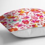 Pembe Fil Motifli Dijital Baskılı Özel Tasarım Modern Yastık Kırlent Kılıfı Realhomes